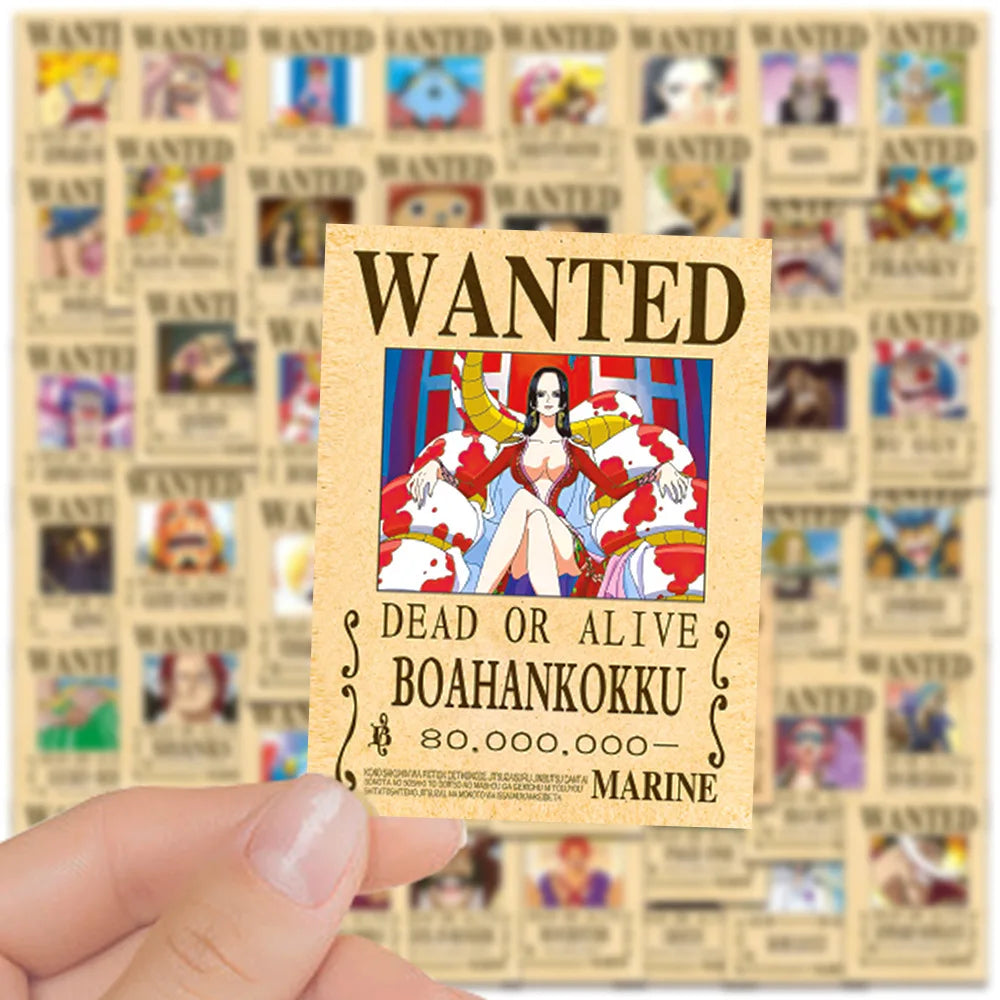 One Piece Wanted Posters Stickers (50pcs)