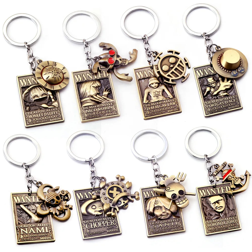 One Piece Wanted Poster Keychains