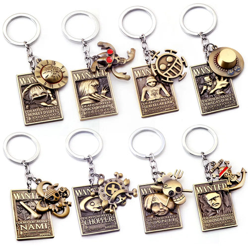 One Piece Wanted Poster Keychains