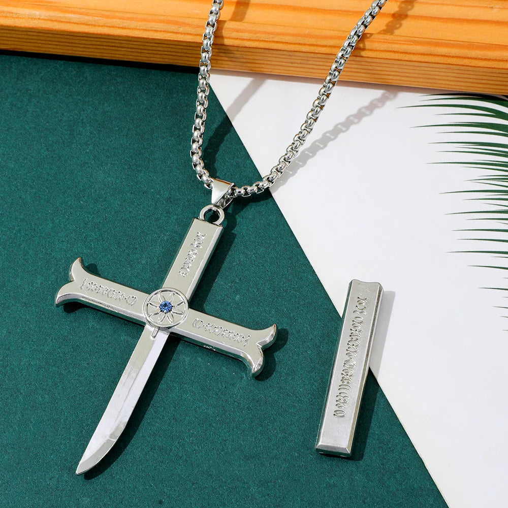 Dracule Mihawk Cross Sword Pendant Necklace