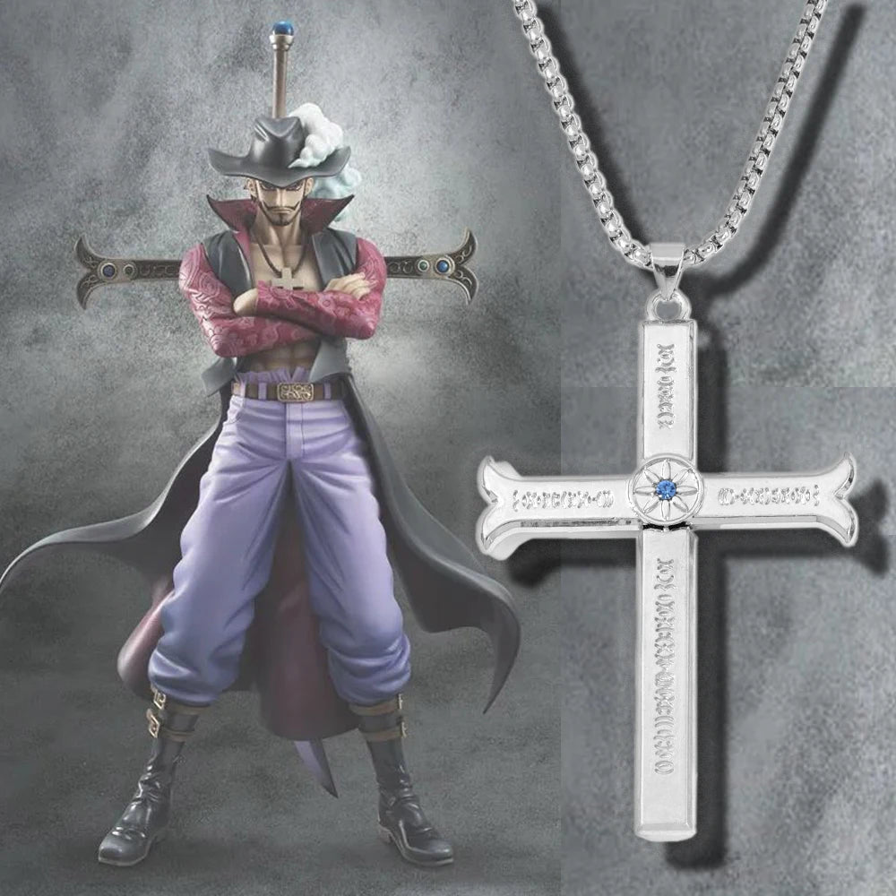 Dracule Mihawk Cross Sword Pendant Necklace