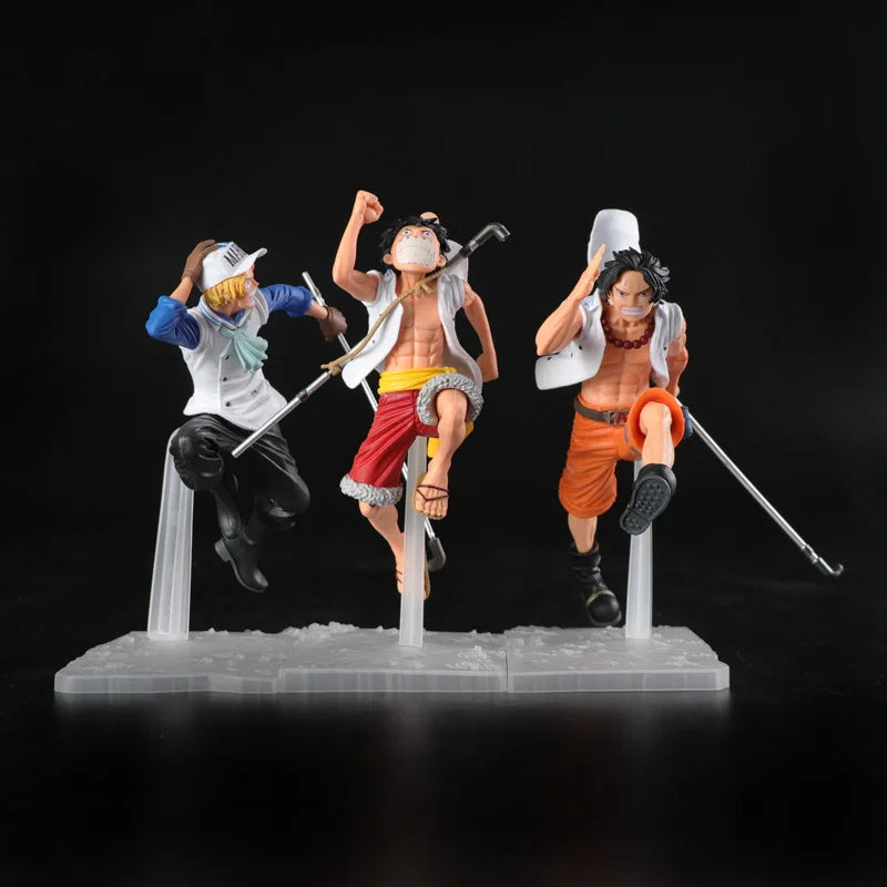 One Piece Luffy, Ace and Sabo Running Figures